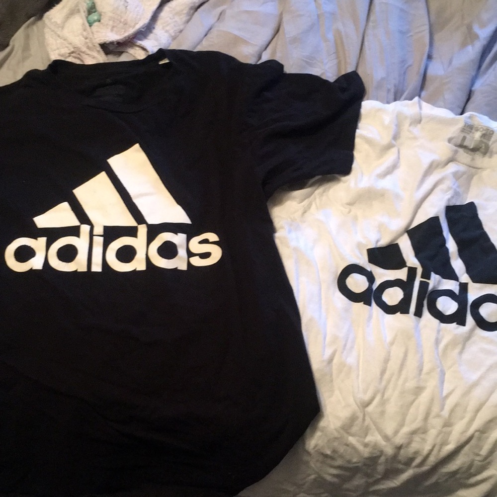 2 mens adidas short sleeve t-shirts..
